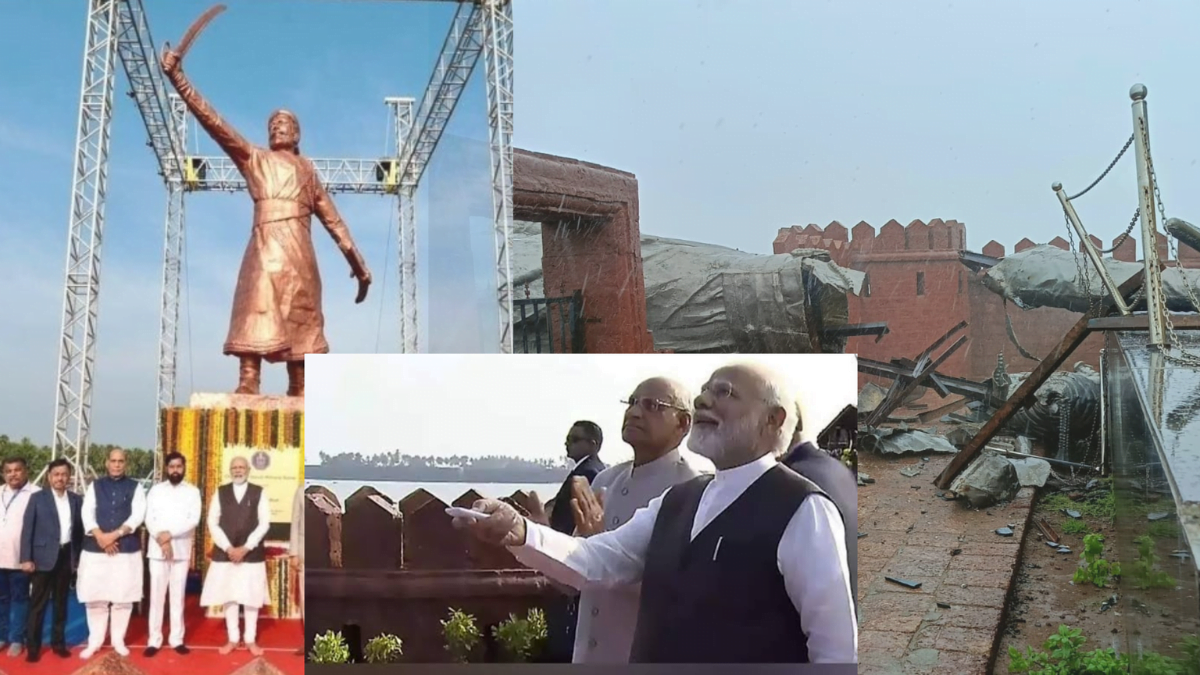 Chhatrapati Shivaji Maharaj statue collapse inaugurated by pm modi