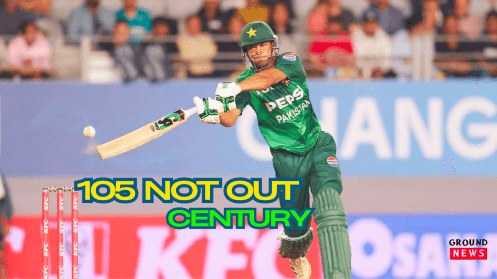 Hasan Nawaz celebrates his record-breaking century against New Zealand in the 3rd T20I at Eden Park.